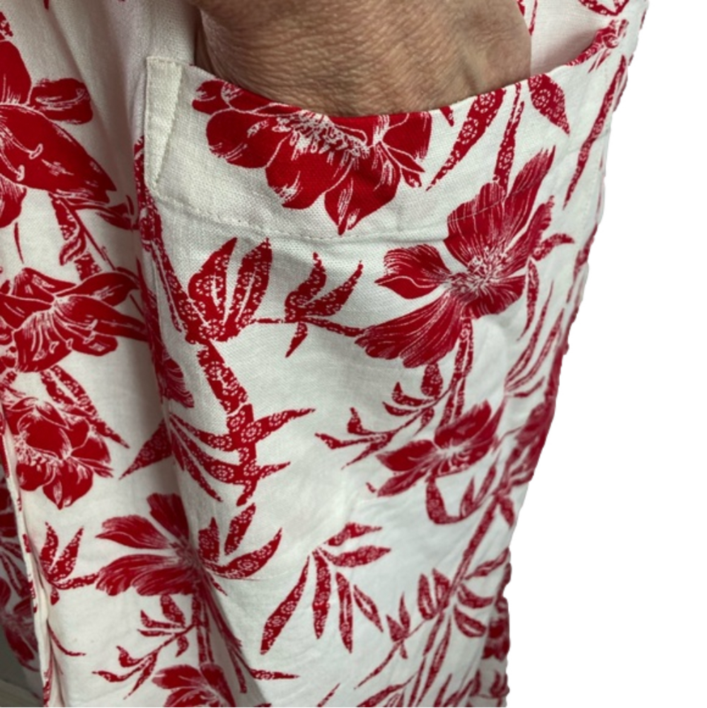 City Chic Island Bloom White Red Tropical Floral Wiggle Dress SKU0428 - Picture 5 of 9